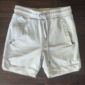 Maison Article M premium Beige Athletic Shorts mesh lined basketball 7” pockets